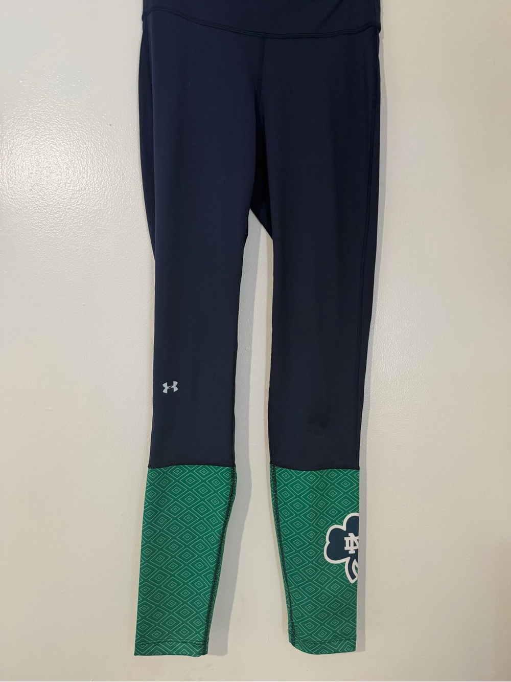 Under Armour Women’s Navy and Green Athletic Leggings Notre Dame